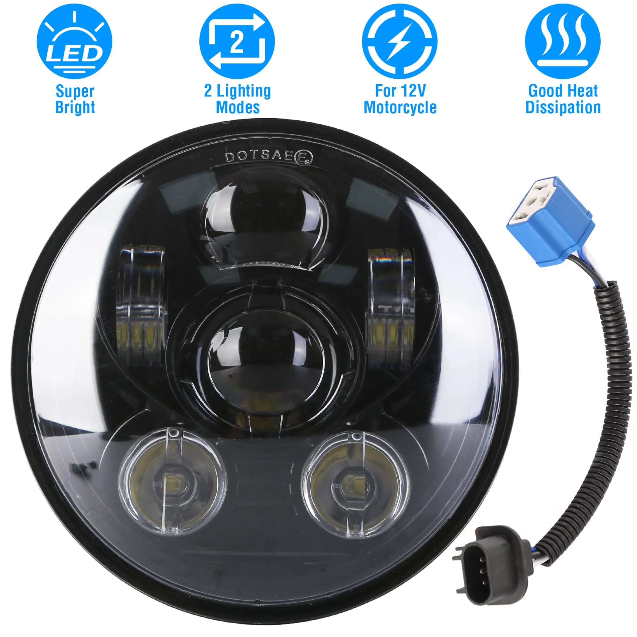 5.75In LED Headlight Motorcycle Projector - Image 2