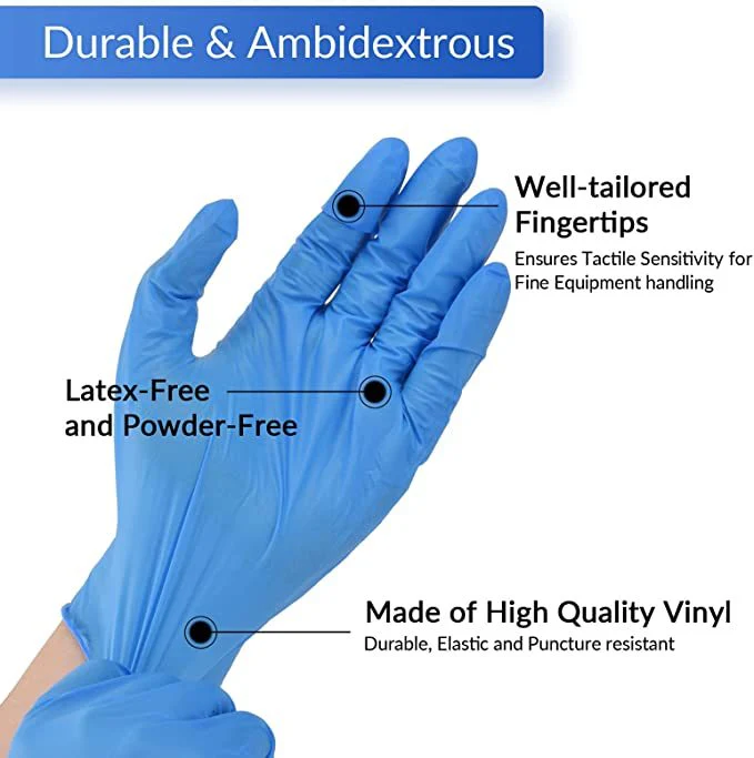 ADVANCE Blue Vinyl Gloves - Powder Free (4 Mil), 1,000 Gloves - BOGO 20% OFF - Image 4
