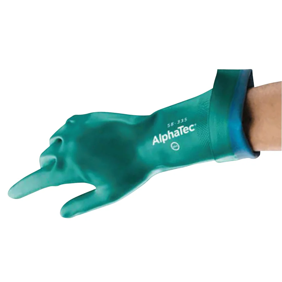 ALPHATEC 58-335 HVYDTY 31MIL NITRPALM GAUNT-58-335 AQUADRI™ Heavy-Duty Nitrile Gloves, Gauntlet Cuff, Soft Foam Lining, Green - Image 2