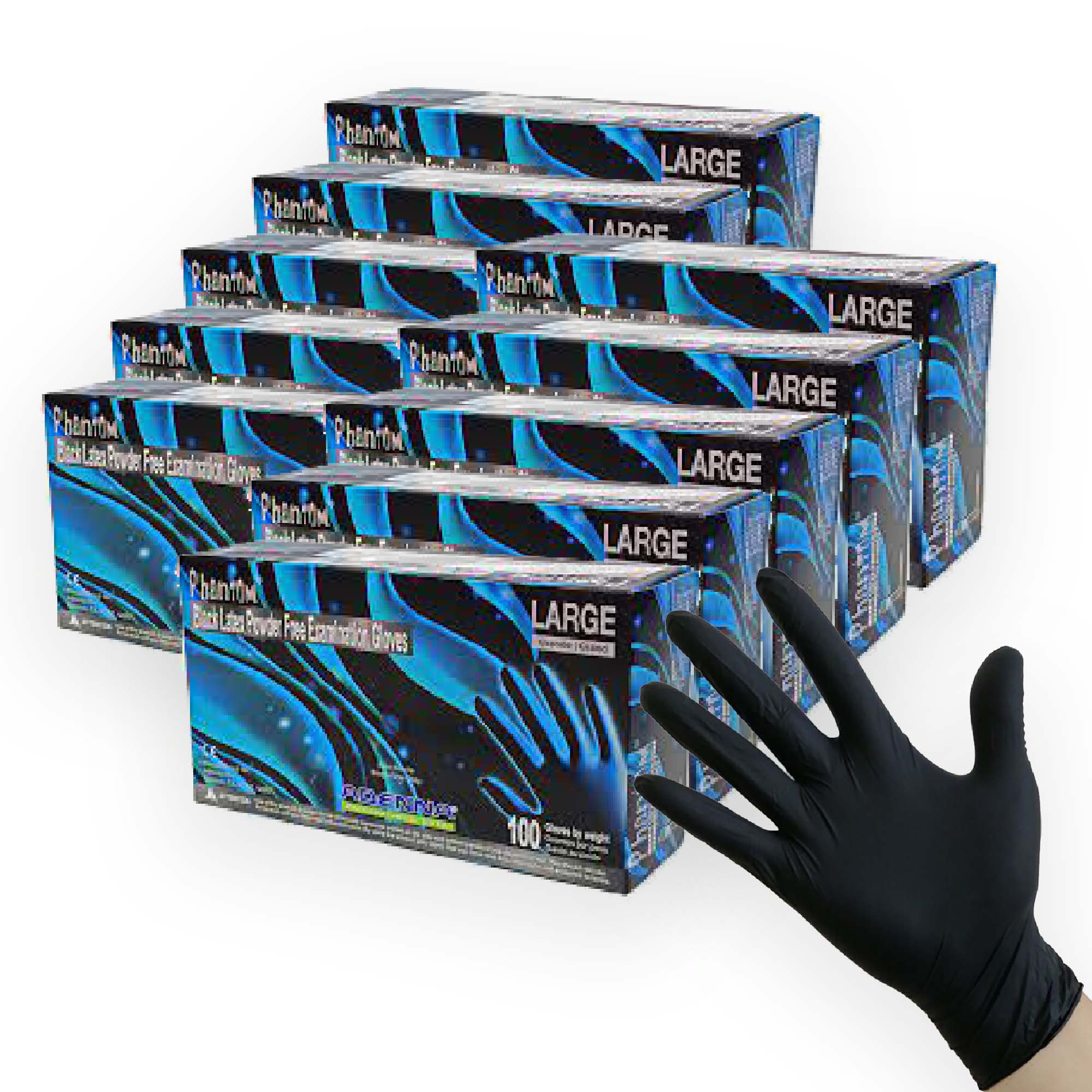 Phantom Black Nitrile Gloves - Exam Grade, Powder Free (3.5 Mil) 1,000 Gloves - BOGO 20% OFF - Image 4