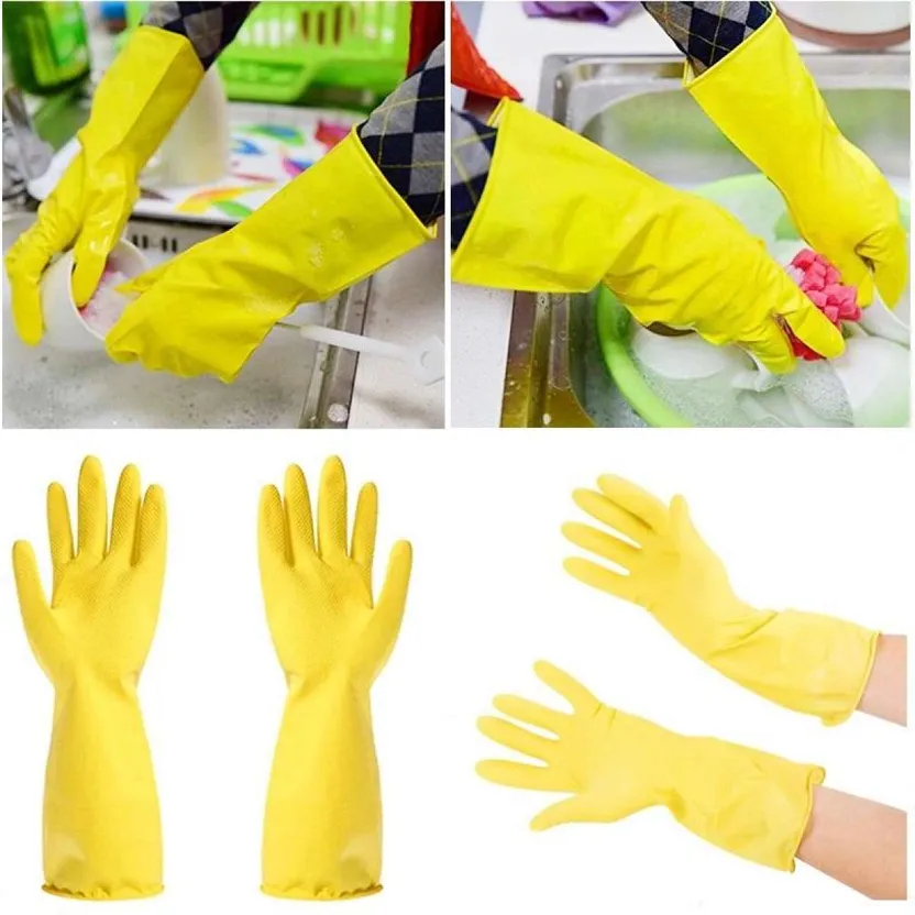 Latex Flocklined Dishwashing Gloves- Case/144 pairs - Image 5