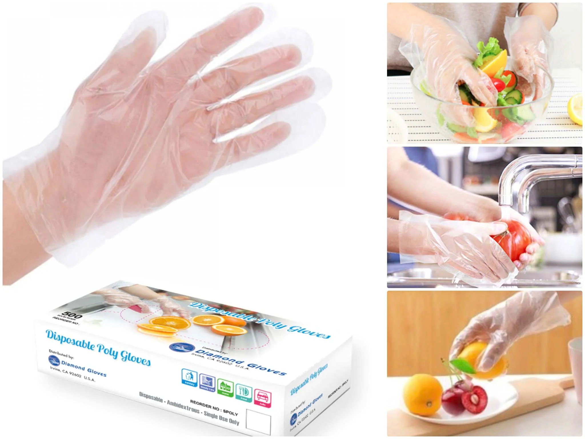 Disposable Poly Gloves Powder Free Multi-Purpose Polyethylene Gloves, 5,000 Gloves - Image 4