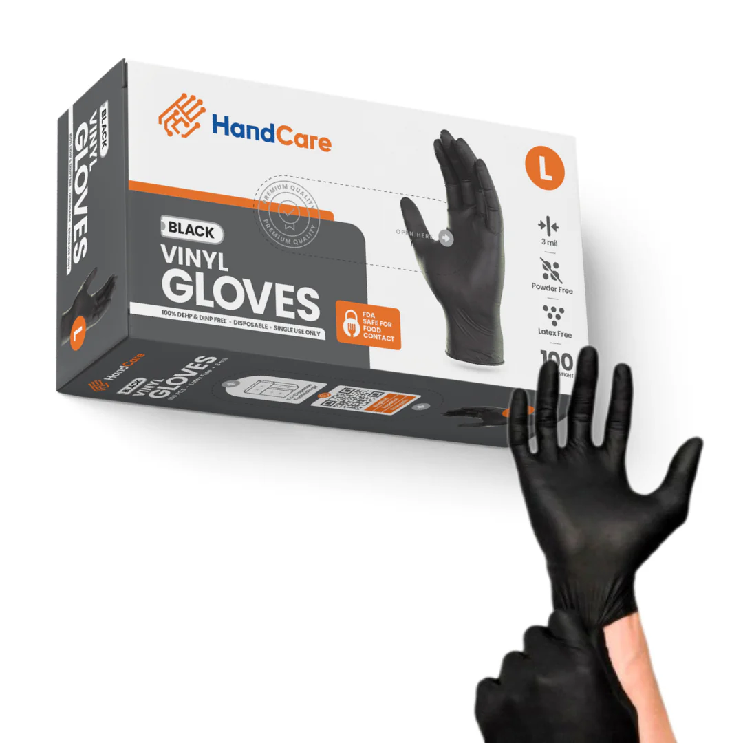 HandCare Black Vinyl Gloves - Powder Free (3 Mil), 1,000 Gloves - BOGO 20% OFF - Image 4