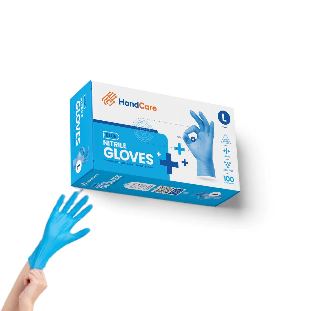HandCare Blue Nitrile Gloves - Exam Grade, Powder Free (4 Mil), 1,000 Gloves - BOGO 20% OFF - Image 4
