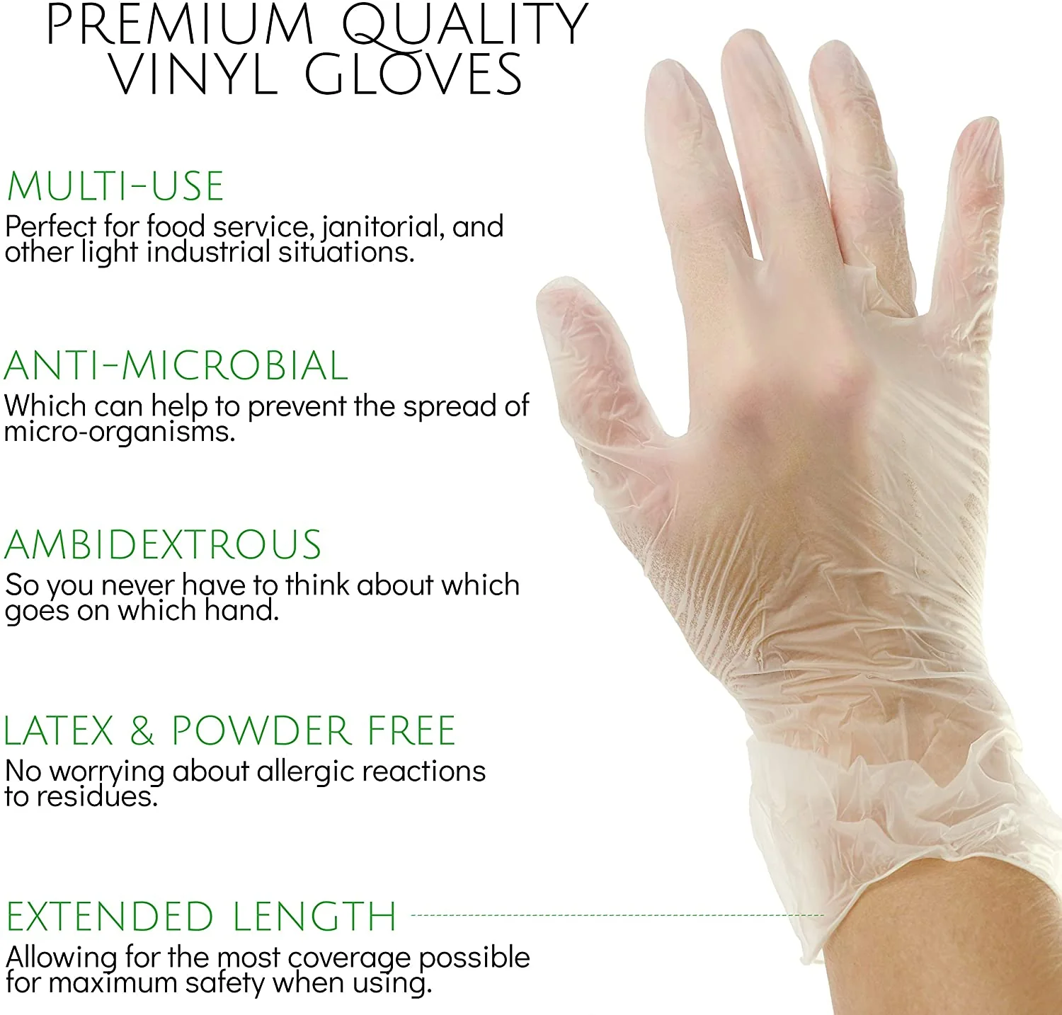 HandCare Vinyl Gloves - Exam Grade, Powder Free (Clear), 100 Cases (Bulk) - Image 7